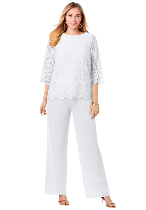Popover Lace Jumpsuit (Plus Available)