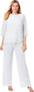 Jessica London Popover Lace Jumpsuit