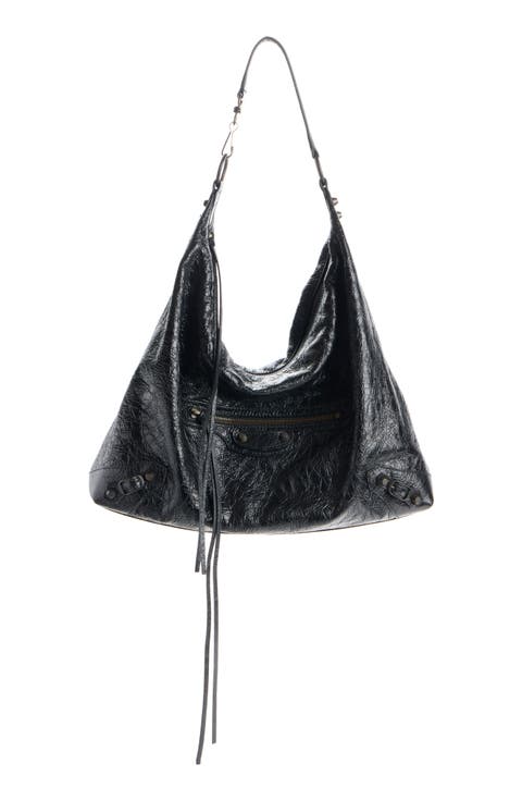 Le City Crinkled Leather Hobo Bag