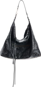 Balenciaga Le City Crinkled Leather Hobo Bag