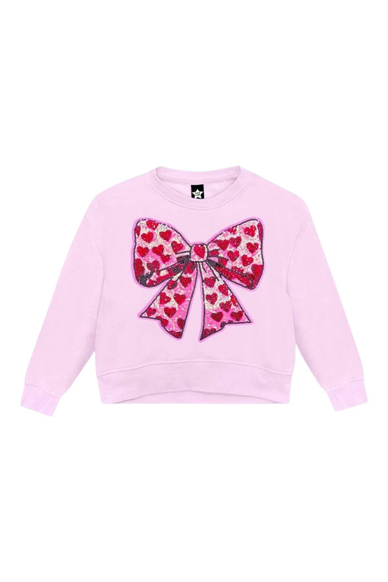 Kids' Cloud Soft Sweatshirt, Main, color, PINK BOW