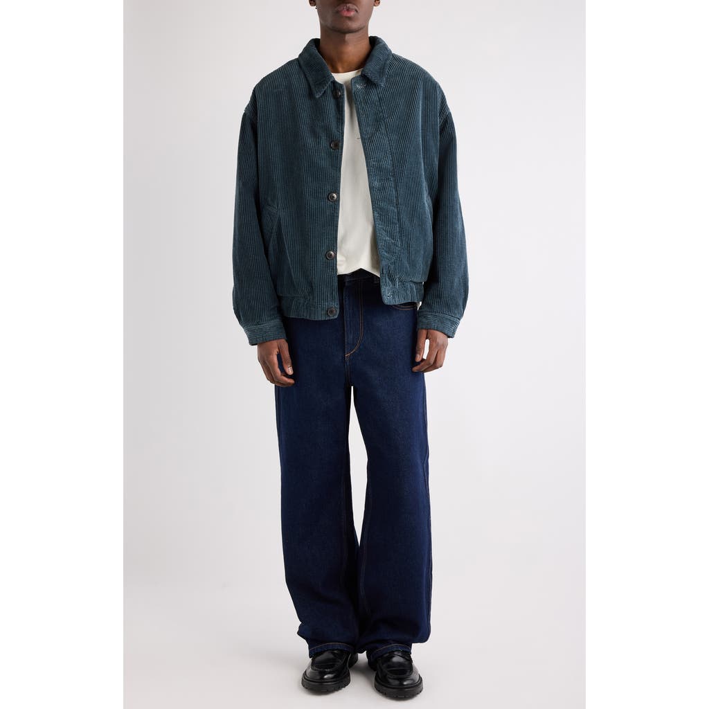 Isabel Marant Nelvil Oversize Corduroy Button-up Jacket In Blue