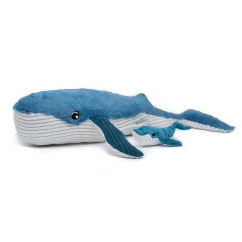 Whale Mom and Her Baby - Secret Keeper Plush Toy, Eco-Friendly, Soft & Washable