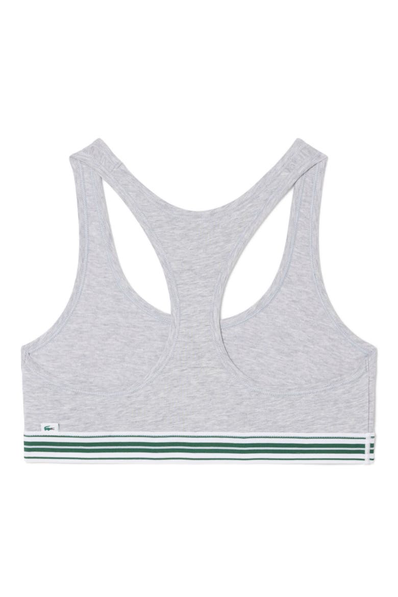 Racerback Padded Stretch Cotton Bralette, Alternate, color, SILVER CHINE