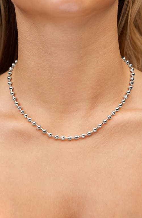 Sterling Forever Destiny Beaded Chain Necklace In Silver
