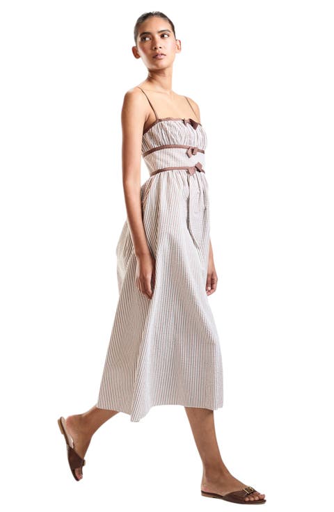 Seersucker Midi Dress