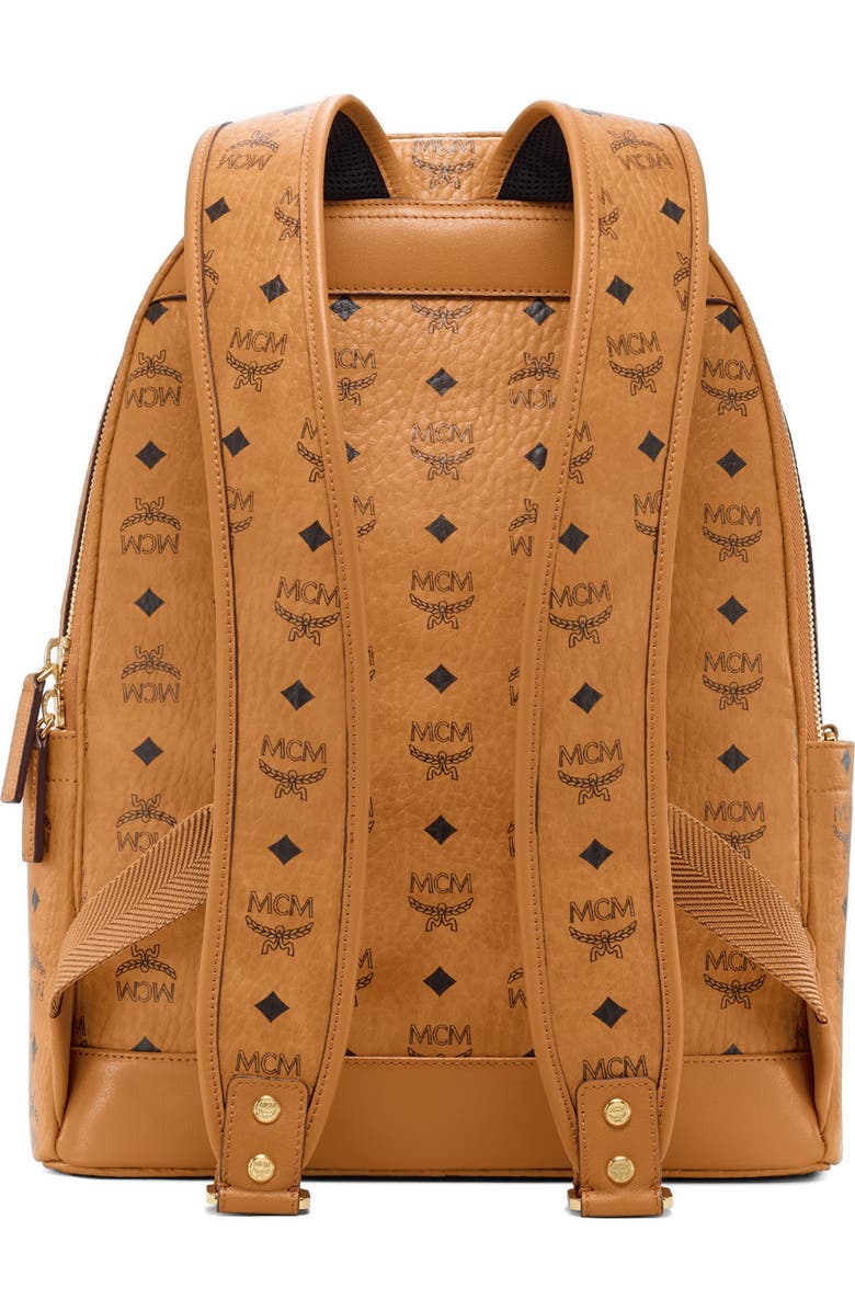 MCM Stark 40 Visetos Backpack, Alternate, color, Cognac