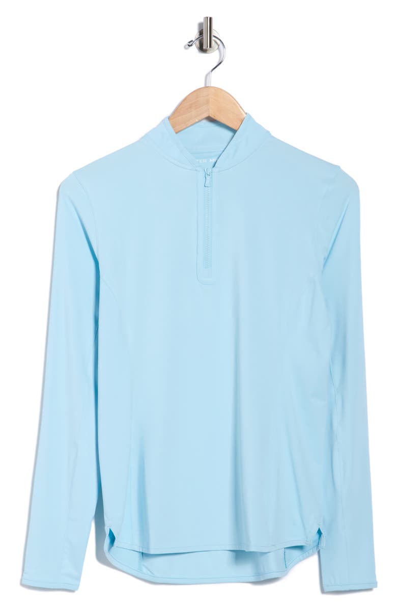 Peter Millar Lightweight Long Sleeve Quarter Zip Sun Shirt, Alternate, color, Skylight