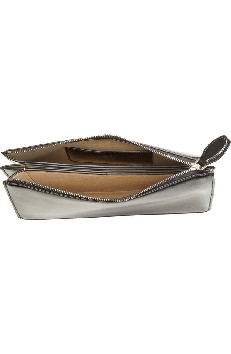 TOTEME Threefold Naplak Leather Clutch, Alternate, color, Black