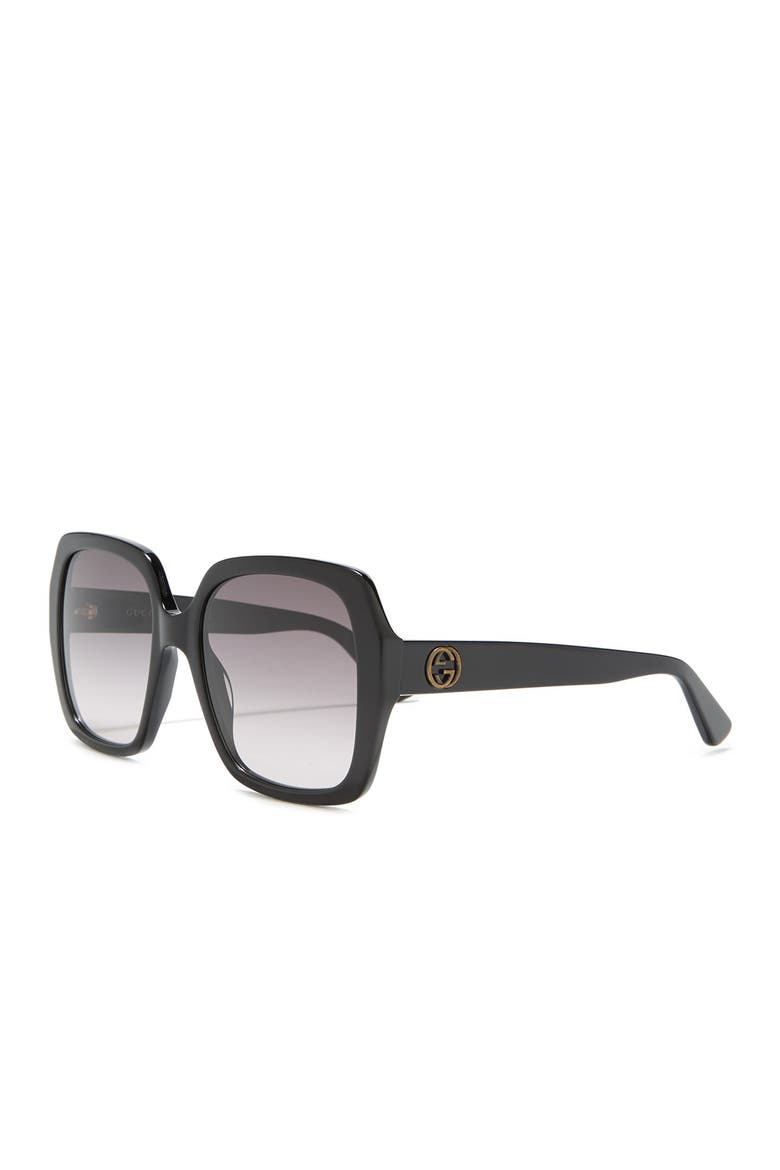 54mm Oversized Square Sunglasses, Alternate, color, BLACK GREY