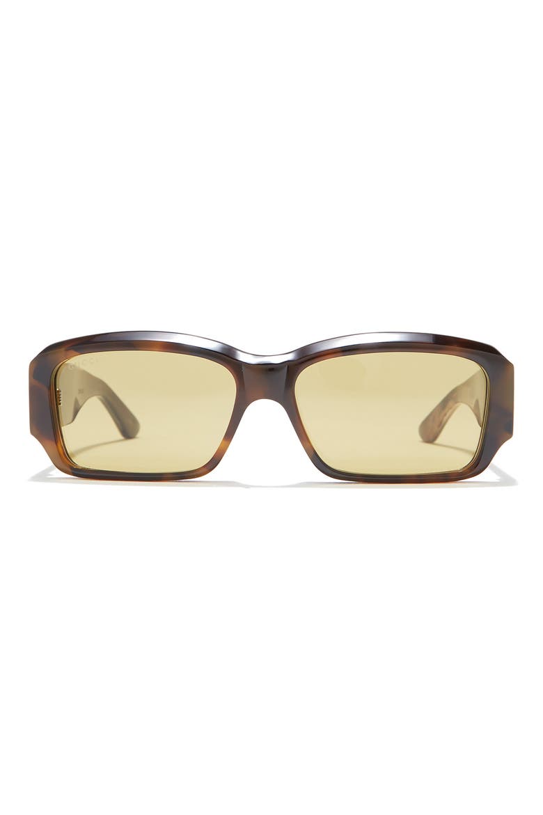 59mm Rectangle Sunglasses, Main, color, BROWN BROWN GREEN/ KHA
