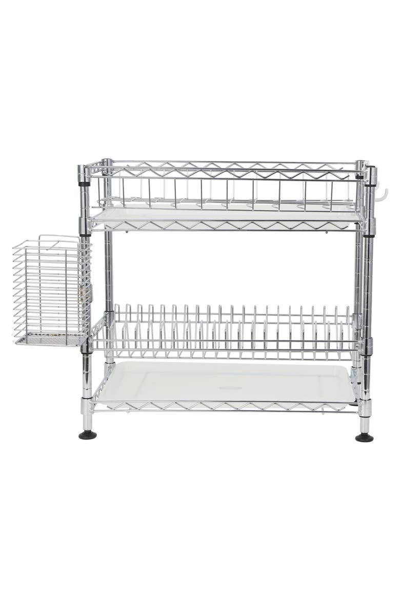 Brooklyn 24" Adjustable Dish Rack, Chrome, Alternate, color, Chrome