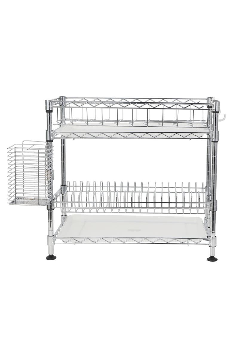 JONATHAN Y Brooklyn 24" Adjustable Dish Rack, Chrome, Alternate, color, Chrome