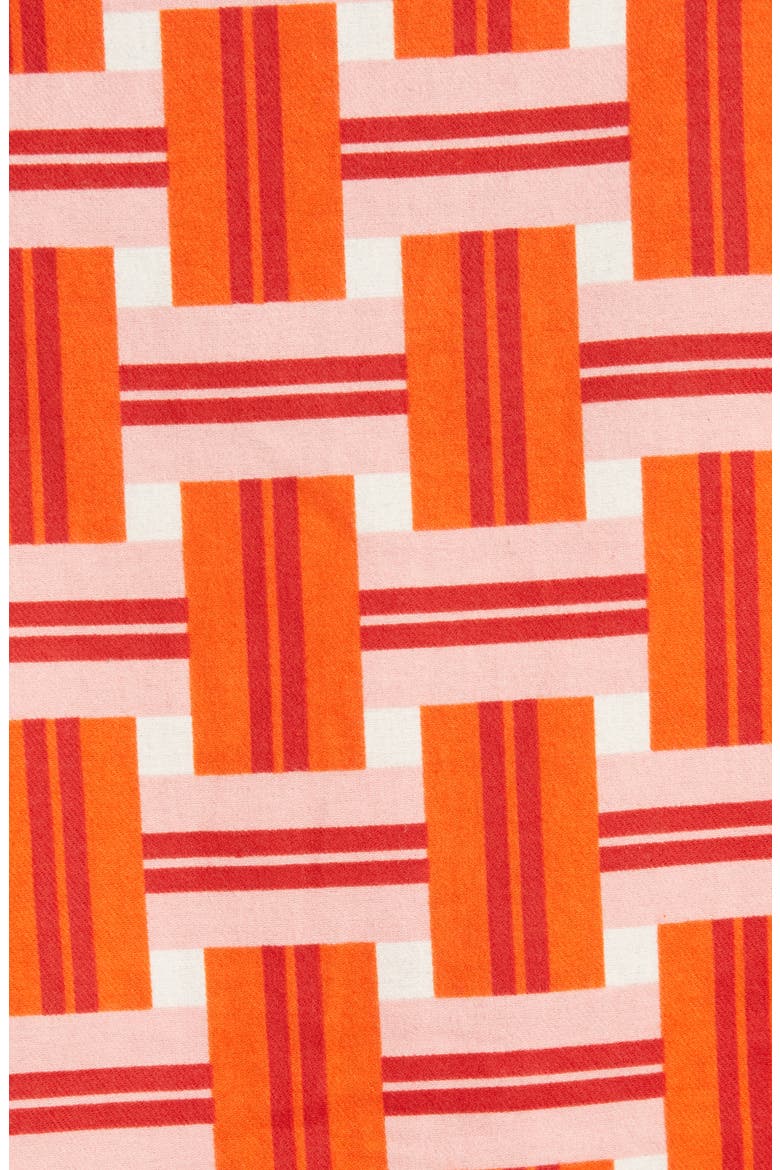 Basketweave Plaid Print Cotton Pajama Top, Alternate, color, RED
