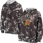 Majestic Threads Women's Majestic Threads Black Phoenix Suns Burble Tie-Dye Tri-Blend Pullover Hoodie
