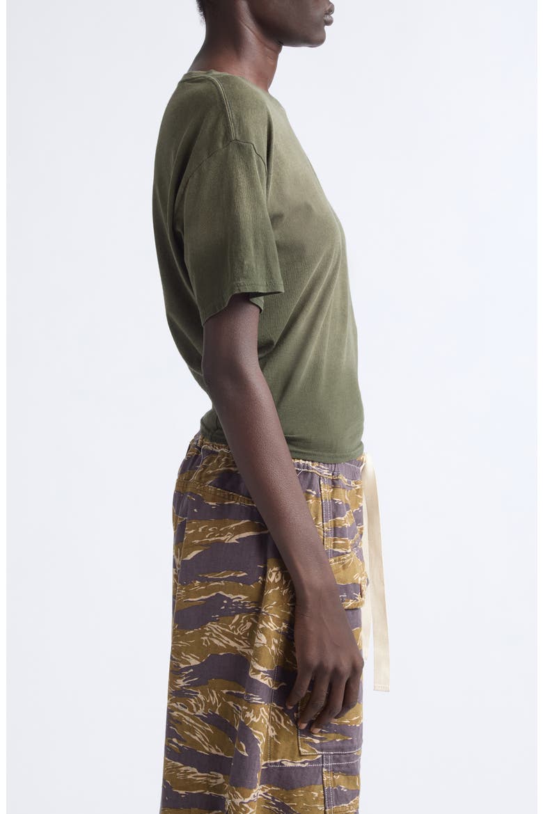 Tight Waist Cotton & Cashmere T-Shirt, Alternate, color, WASHED OLIVE GREEN