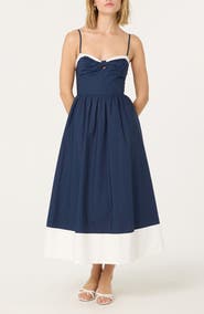 ASTR the Label Contrast Detail Cotton Dress