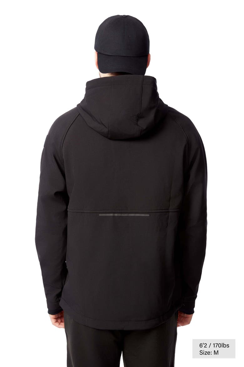 Vargas - Men's Water-repellant Hooded Pullover Softshell, Alternate, color, BLACK