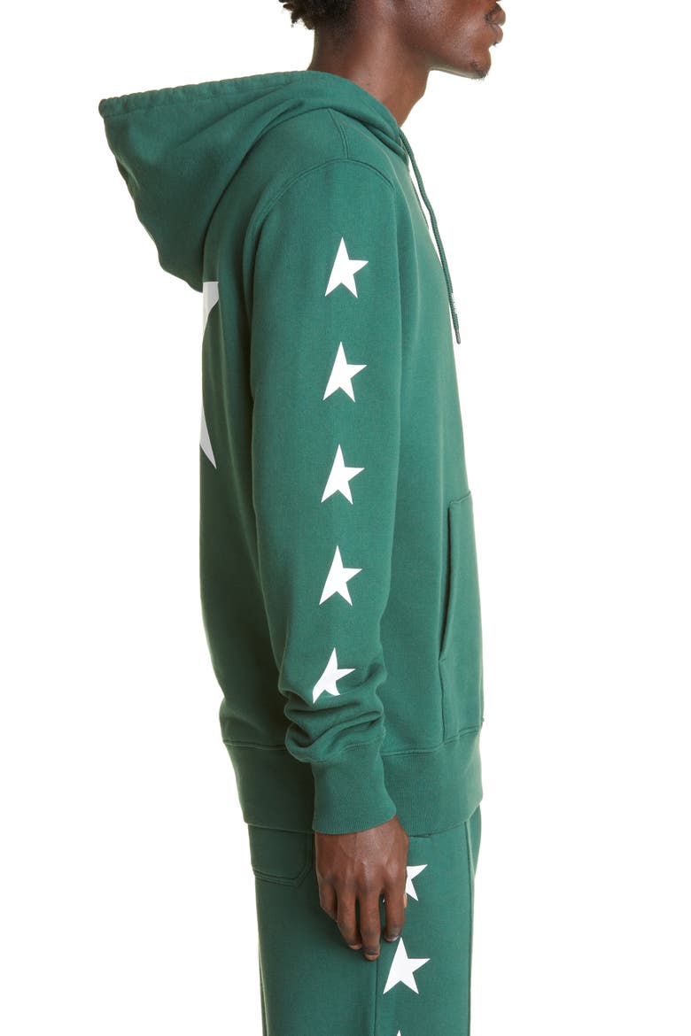 Men's Star Cotton Graphic Hoodie, Alternate, color, BRIGHT GREEN/ WHITE