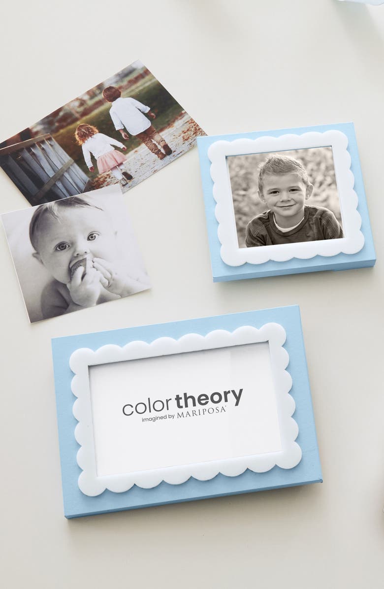 Mariposa Scalloped 4 x 4-Inch Picture Frame, Alternate, color, Blue