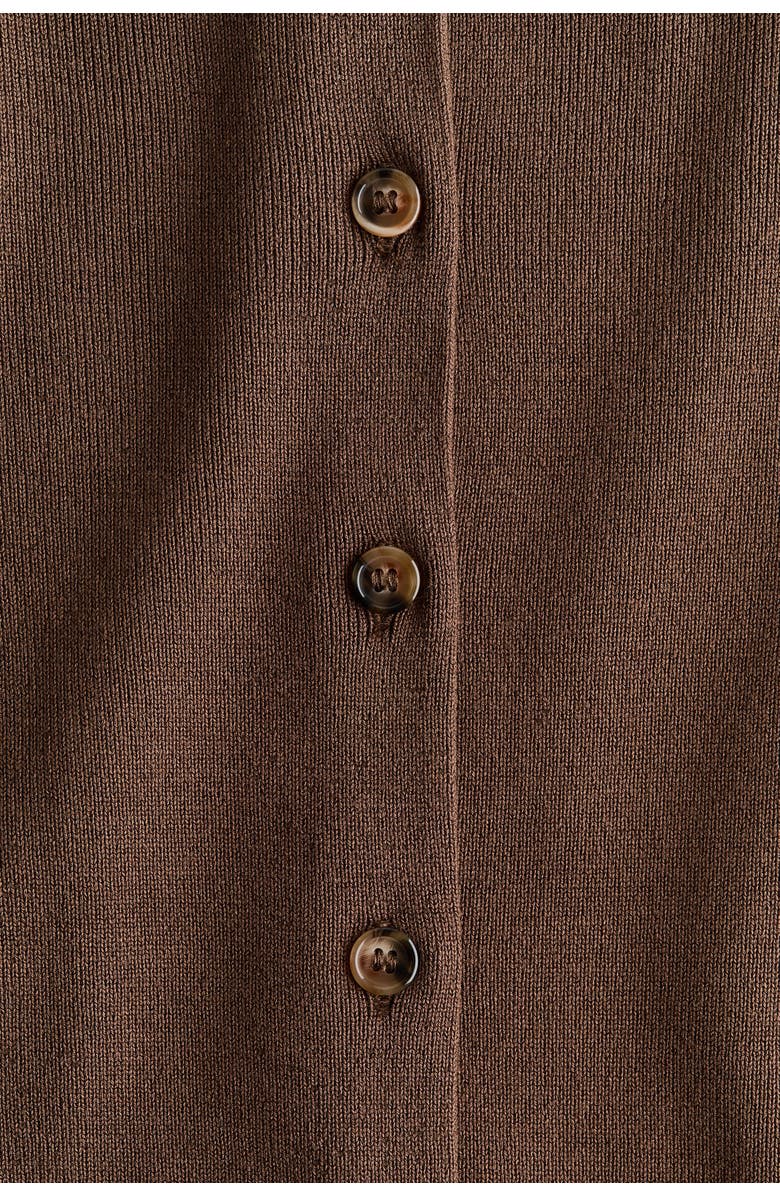 H&M Collared Cardigan, Alternate, color, Dark Brown