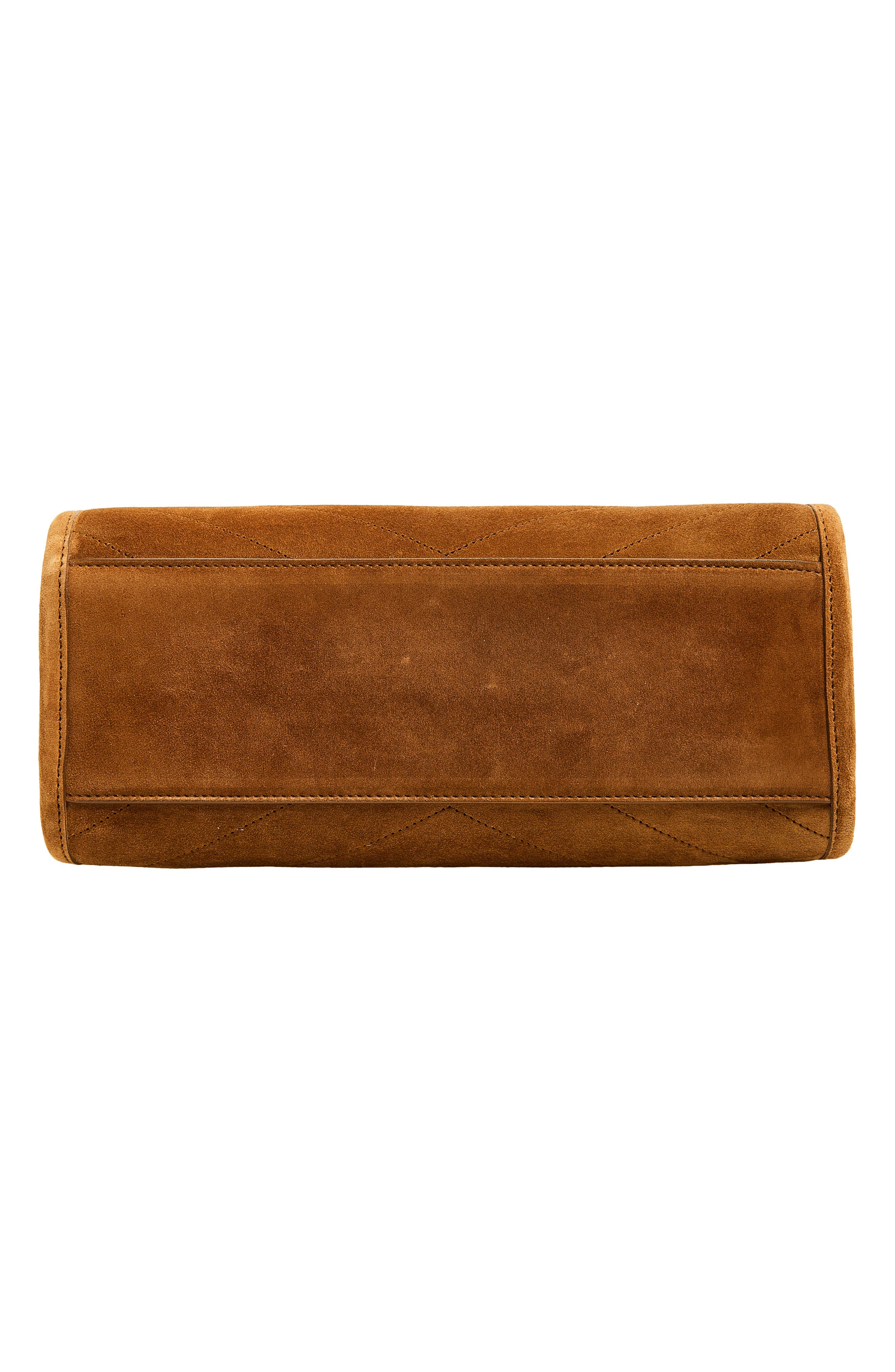 Small Niki Matelassé Suede Shopping Tote, Alternate, color, CARAMEL COGNAC