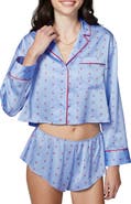 Florence by Mills Satin Sleep Crop Pajama Top