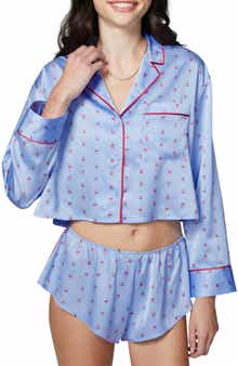 Florence by Mills Satin Sleep Crop Pajama Top