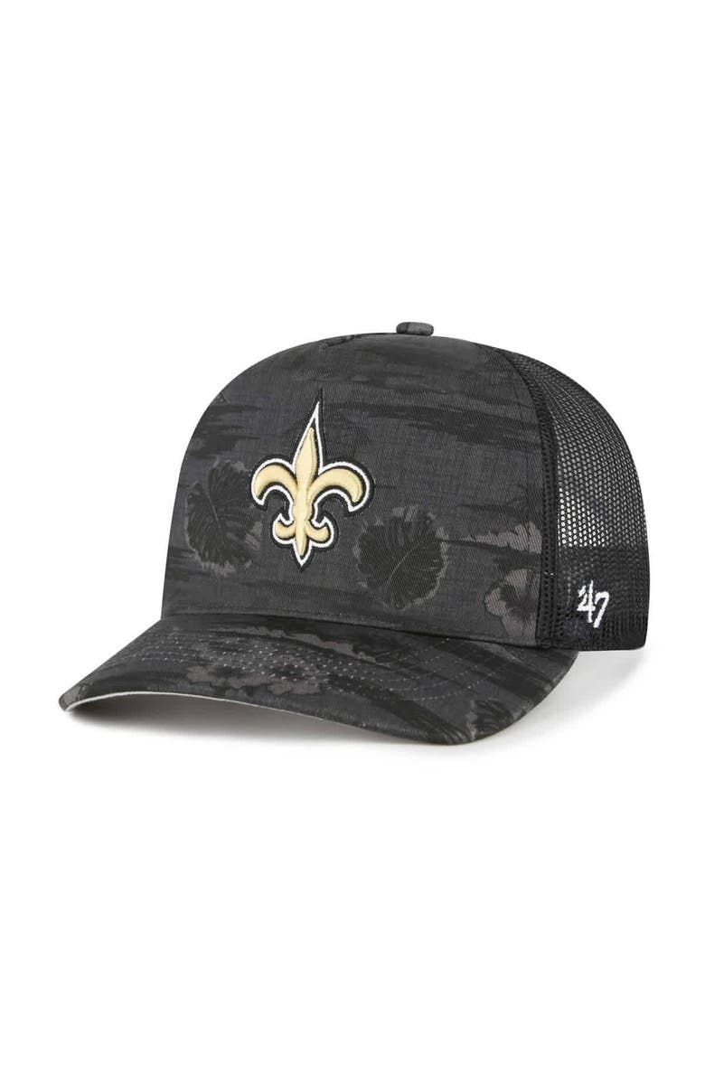 '47 Men's '47 Black New Orleans Saints Fiji Trucker Adjustable Hat, Main, color, Black