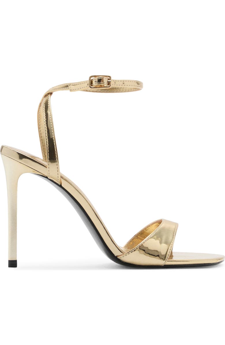 MANGO Ankle Strap Sandal, Alternate, color, Gold