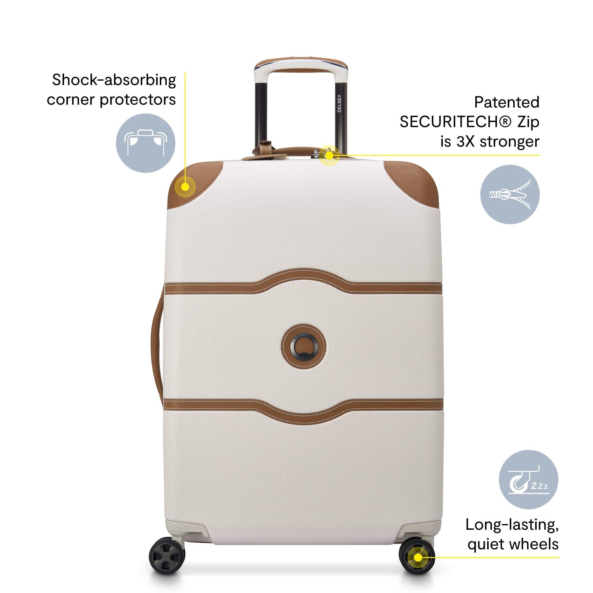 Delsey Paris Chatelet Air 2.0 Checked-Medium 24 Inch Hardside Luggage with Spinner Wheels, Alternate, color, Chocolate Brown