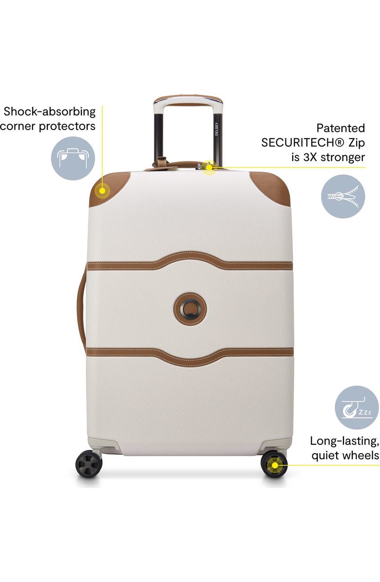 Delsey Paris Chatelet Air 2.0 Checked-Medium 24 Inch Hardside Luggage with Spinner Wheels, Alternate, color, Chocolate Brown