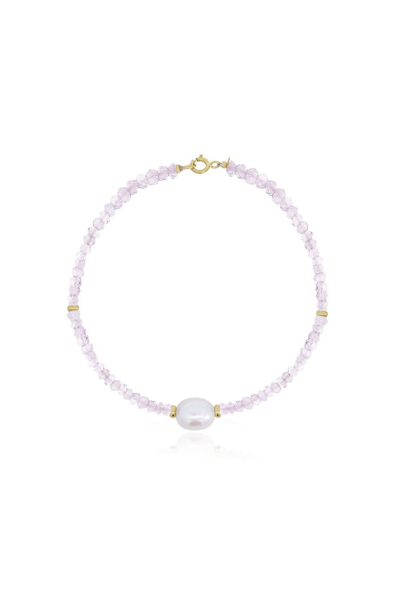 Rose Quartz Bead Pearl Bracelet, Main, color, Rose Quartz