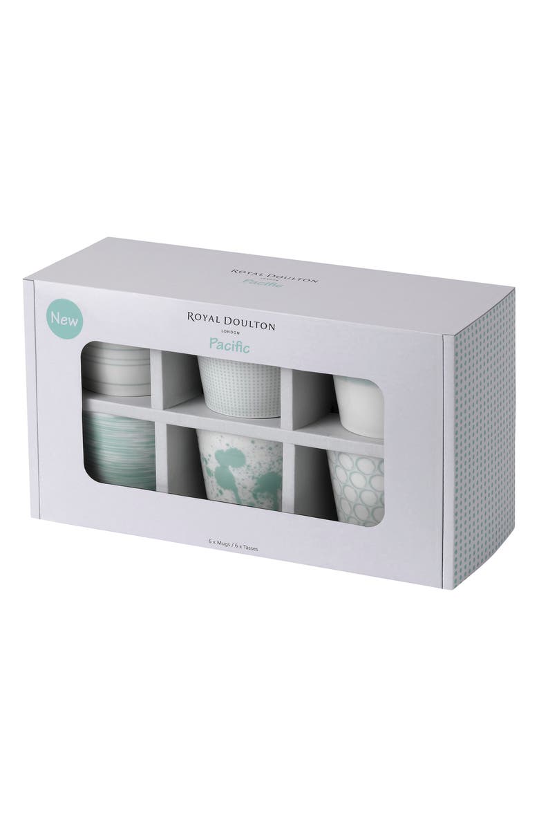 Royal Doulton Pacific Mint Dots Set of 6 Mugs, Alternate, color, 
