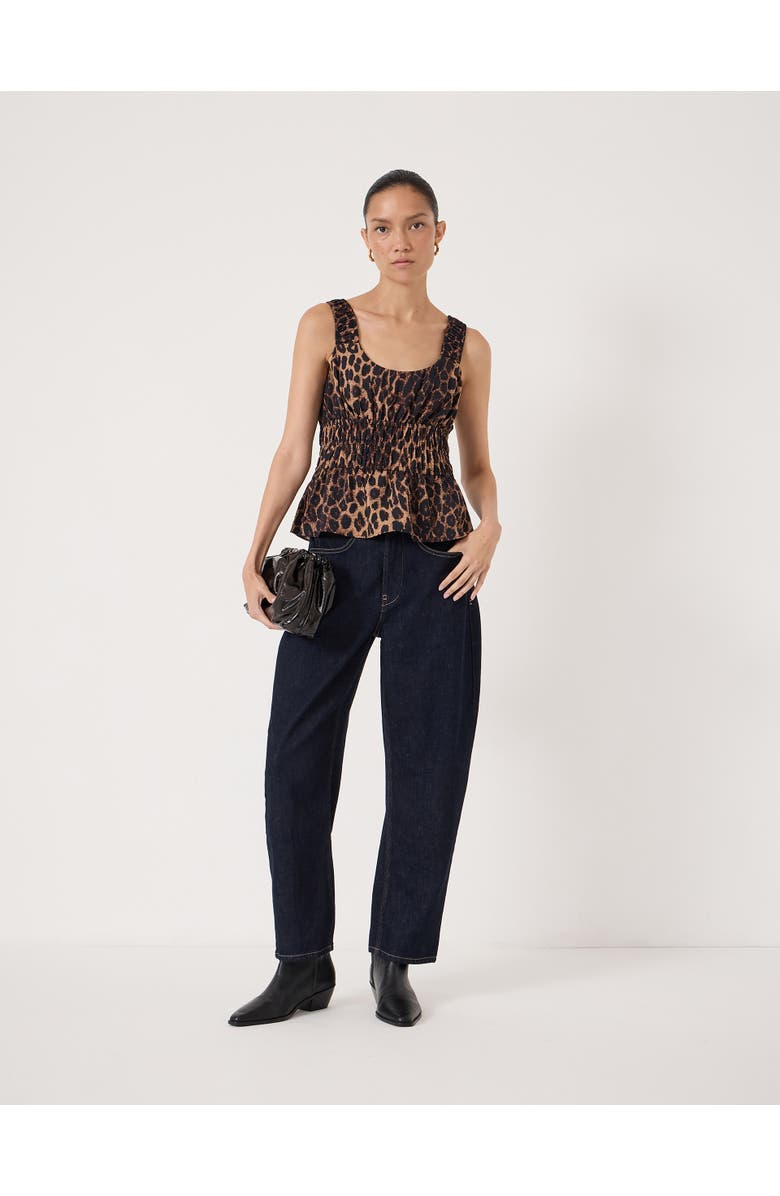 Hush Waist Gathered Sleeveless Top, Alternate, color, Soft Leopard