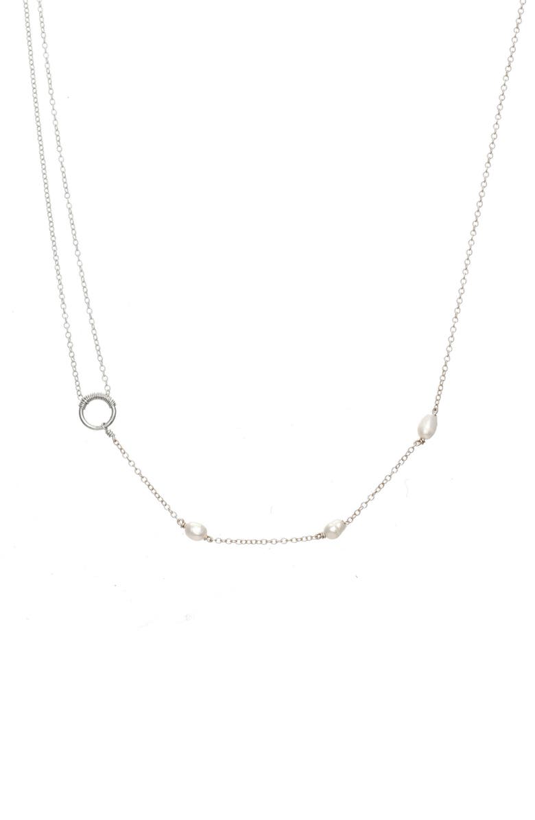 KOZAKH Maggie Freshwater Pearl Station Necklace, Main, color, 