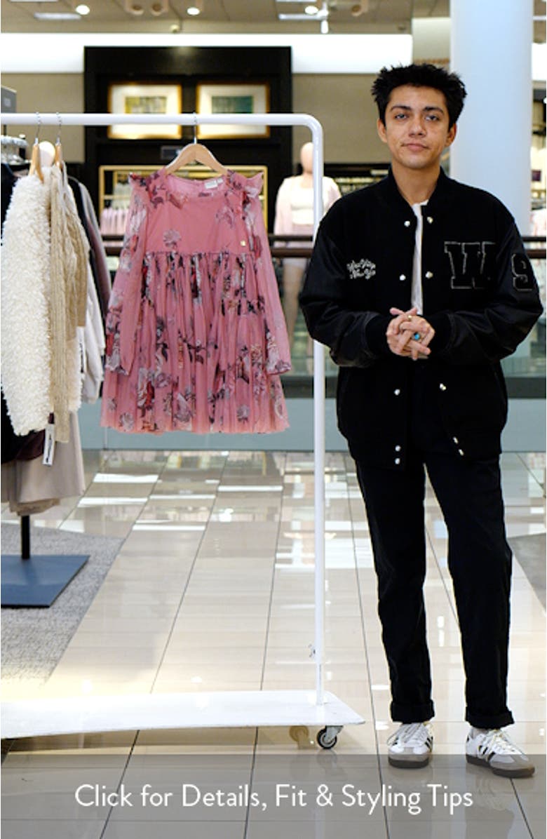 Kids' Valentina Floral Print Tulle Dress, sales video thumbnail