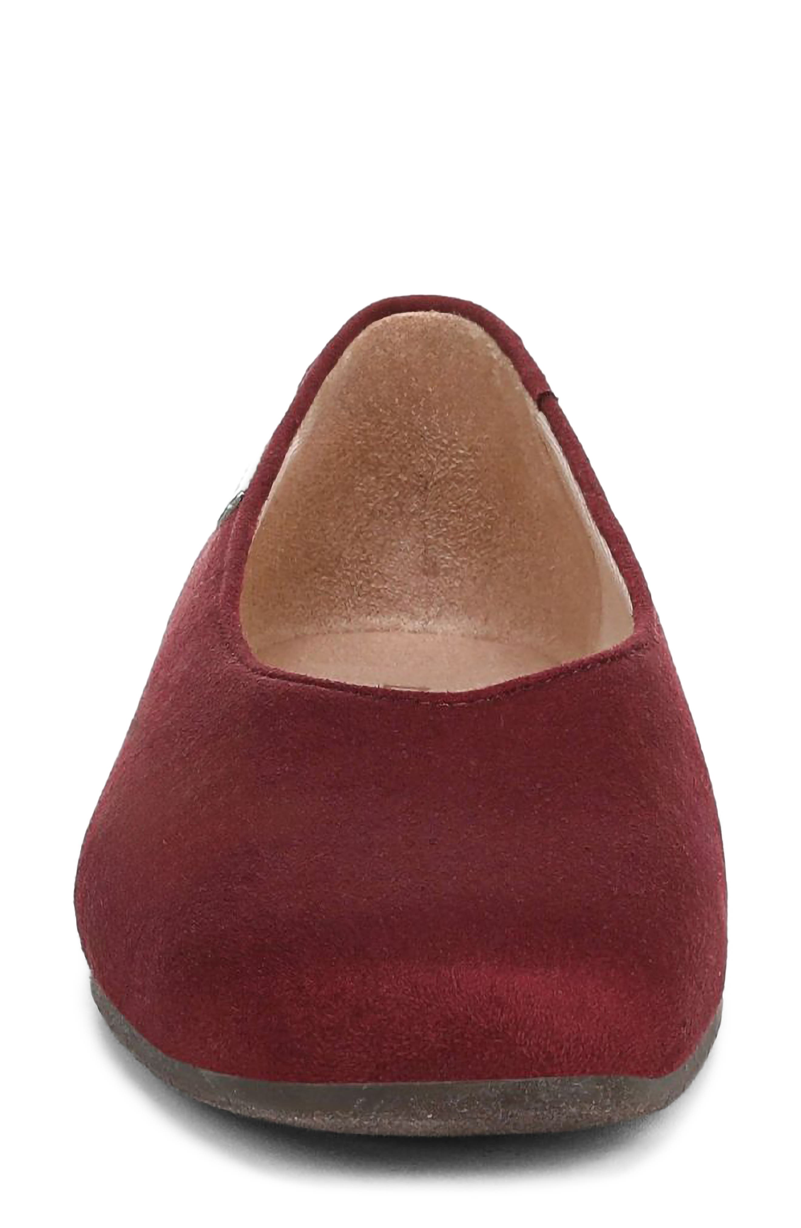 Violet Skimmer Flat, Alternate, color, BURGUNDY MICROSUEDE