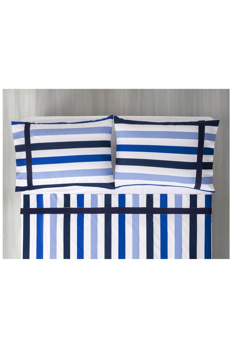 Set of Two Awning Print Pillowcases, Alternate, color, BLUE