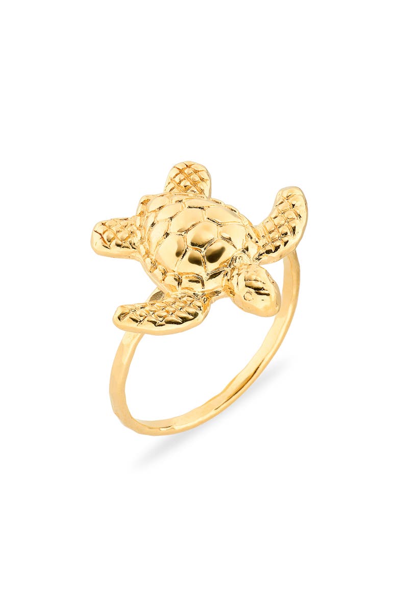 Paradise Cove Sea Turtle Ring, Main, color, GOLD