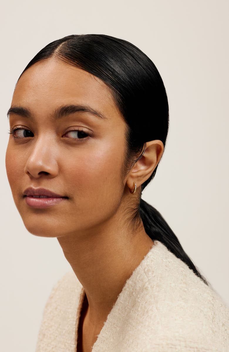 Ted Baker Heplie Pavé Hoop Earrings, Alternate, color, Gold Tone/ Rainbow Crystal