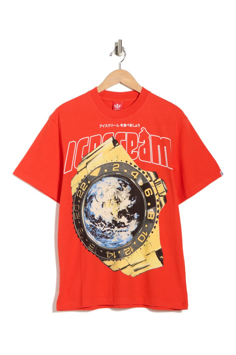 Worldwide Graphic T-Shirt, Alternate, color, FIERY RED
