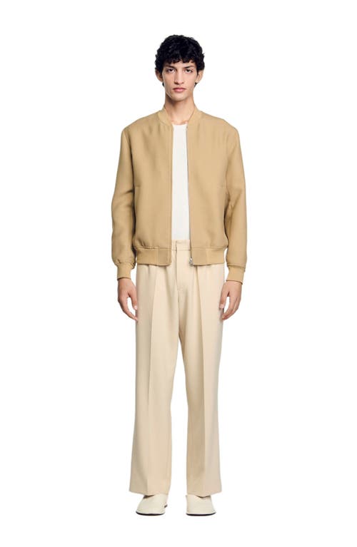 Sandro Zip Up Jacket In Nut