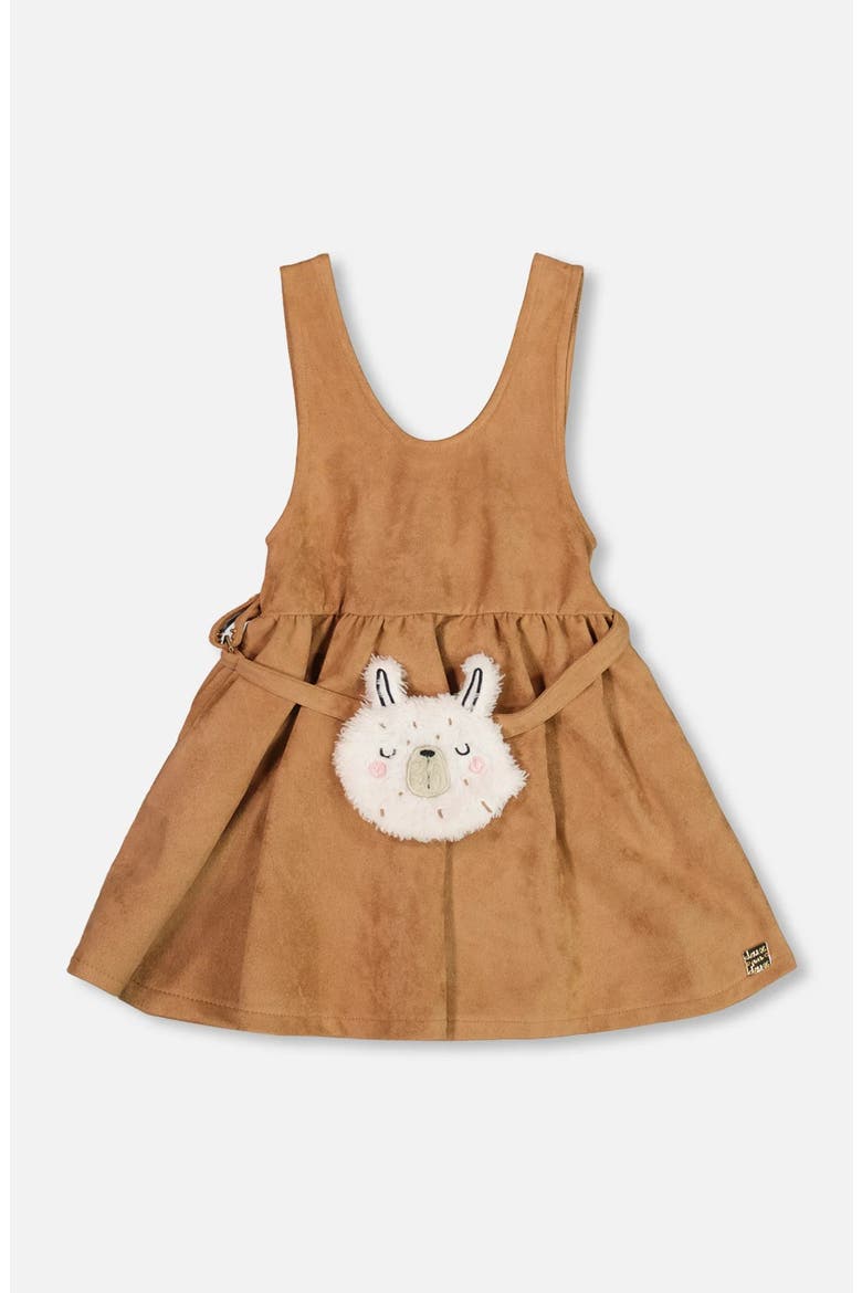 Stretch Suede Effect Jumper with Llama Bag, Main, color, Light Pecan Brown