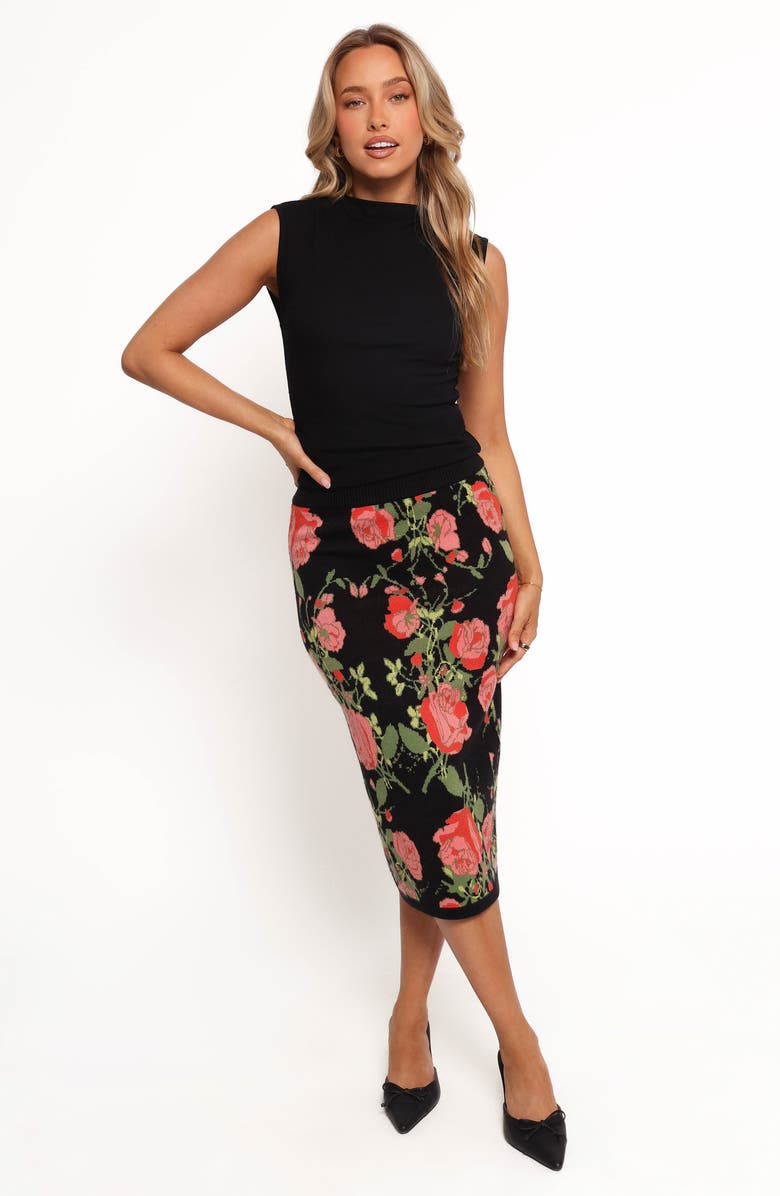 Petal & Pup Reeva Floral Knit Pencil Skirt, Alternate, color, 
