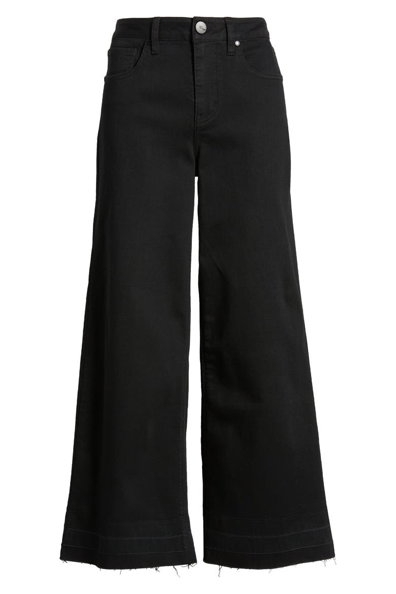 Release Hem High Waist Wide Leg Jeans, Alternate, color, BLACK