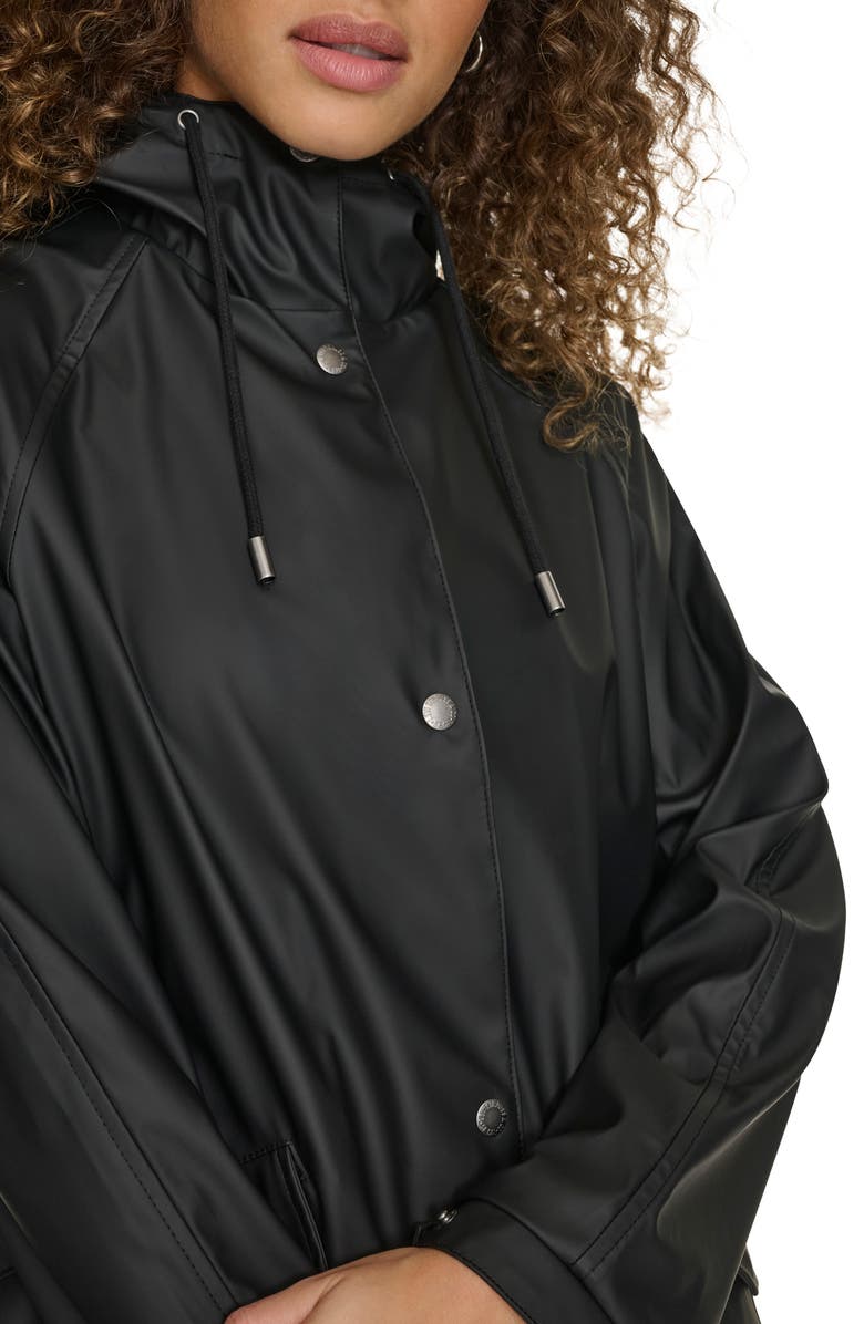 Water Resistant Hooded Long Rain Jacket