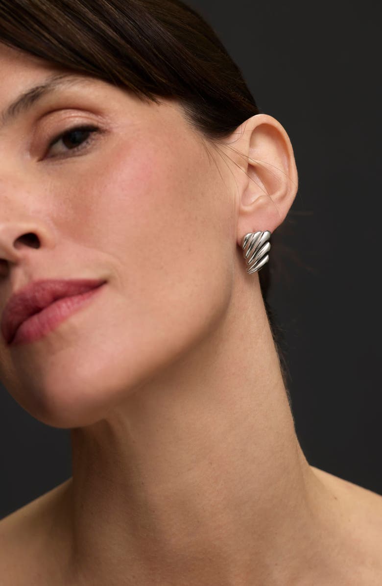st. Moran Fluted Statement Drop Earrings, Alternate, color, Silver