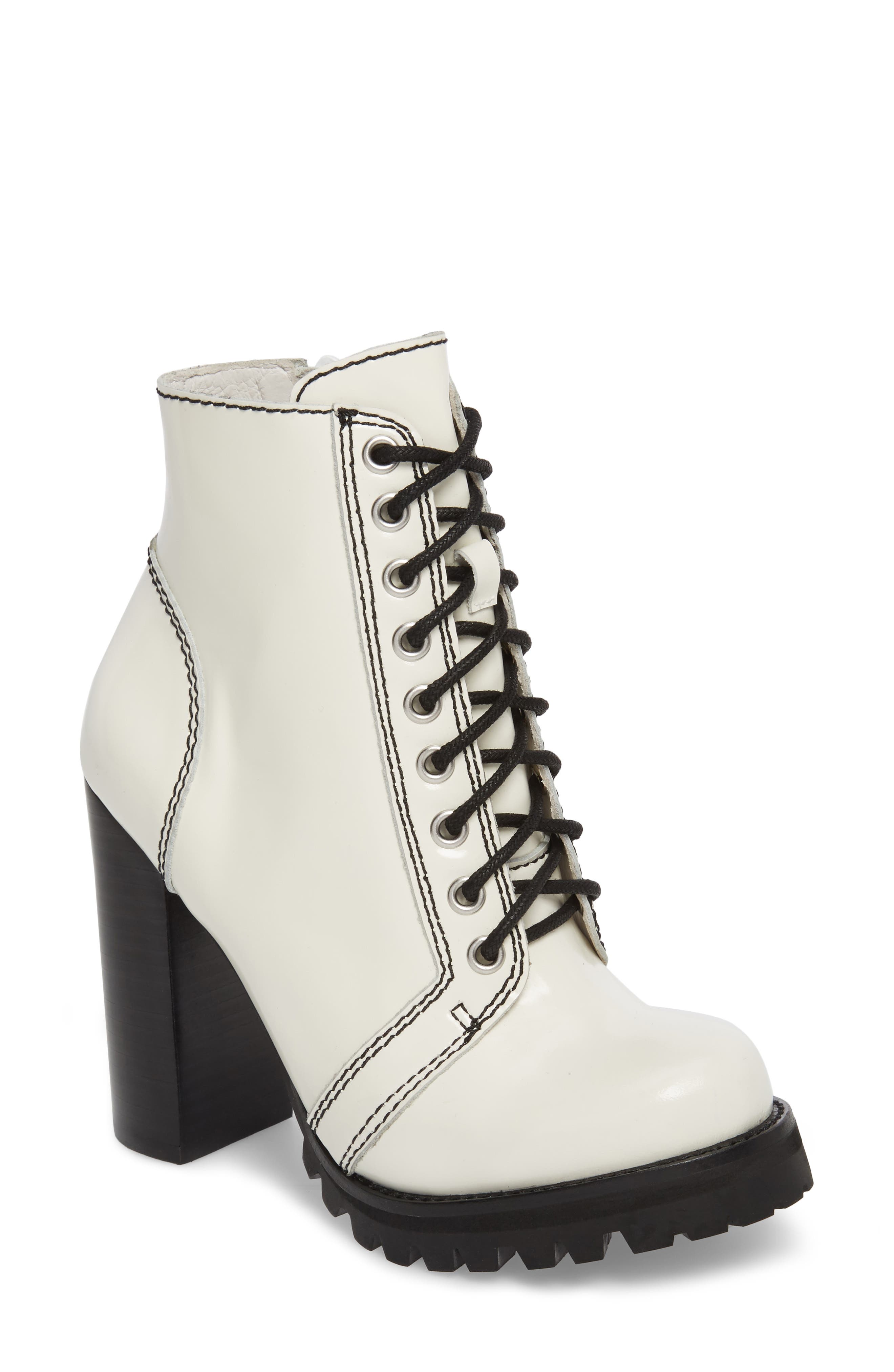 Legion Block Heel Boot, Main, color, WHITE BOX BLACK