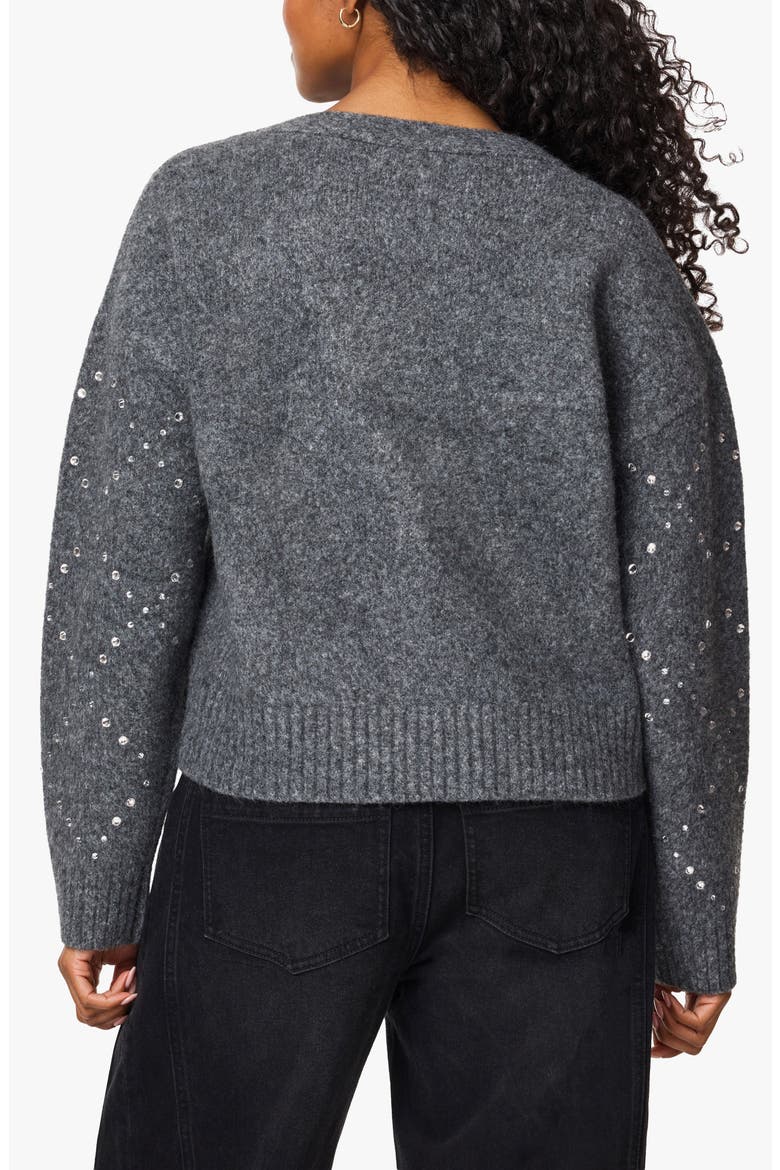 Rhinestone Argyle Cardigan, Alternate, color, MEDIUM HEATHER GREY